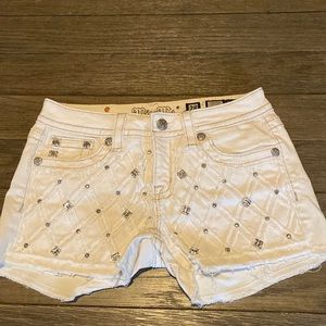 White Miss Me Jean Shorts - Size 28
